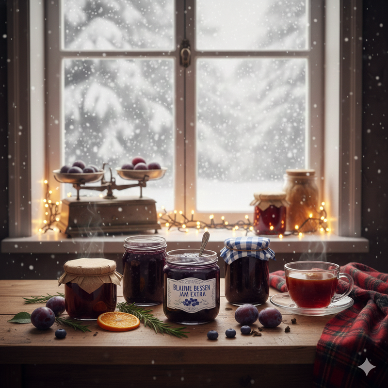 Blauwe bessen jam